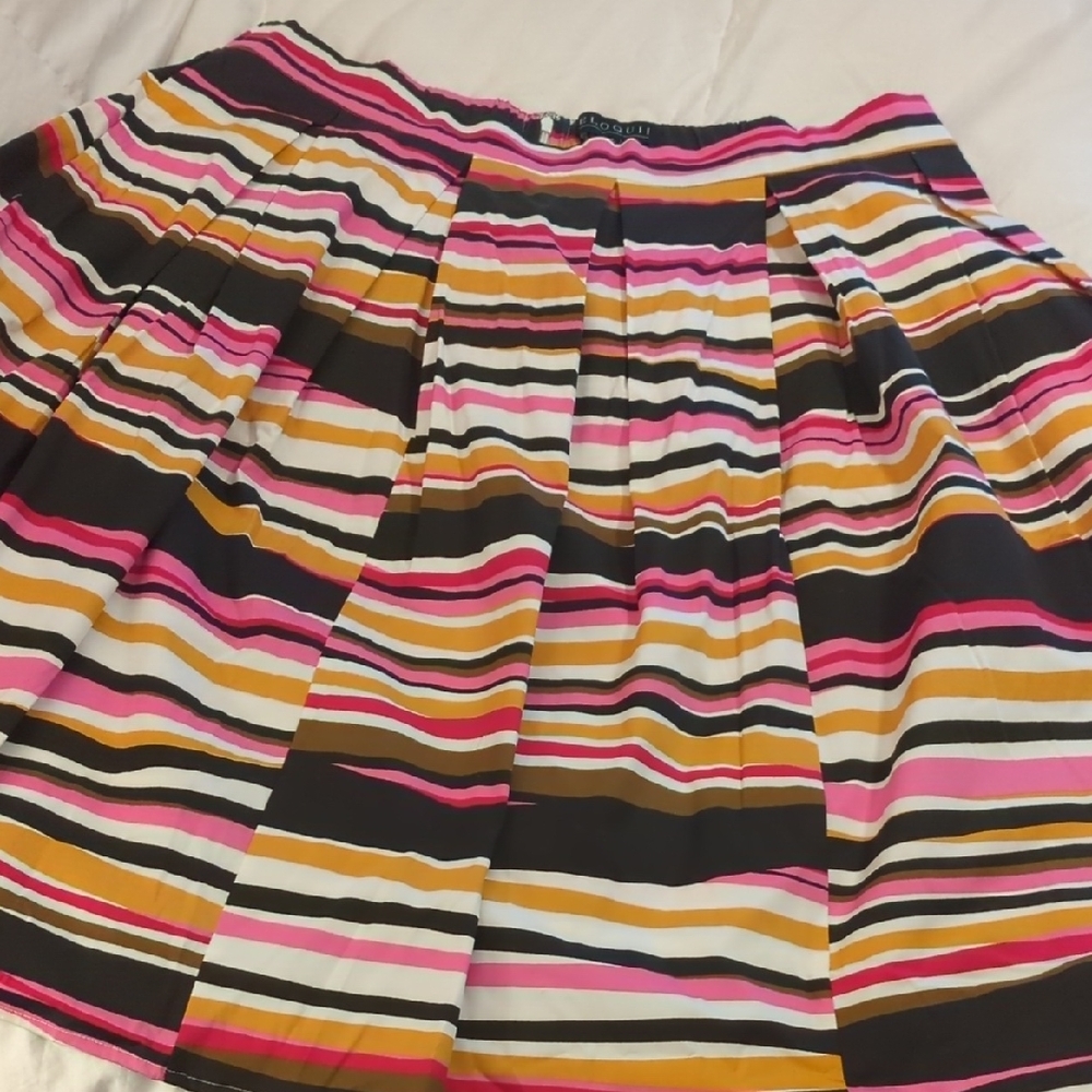 Eloquii Multicolor Striped A-Line Skirt